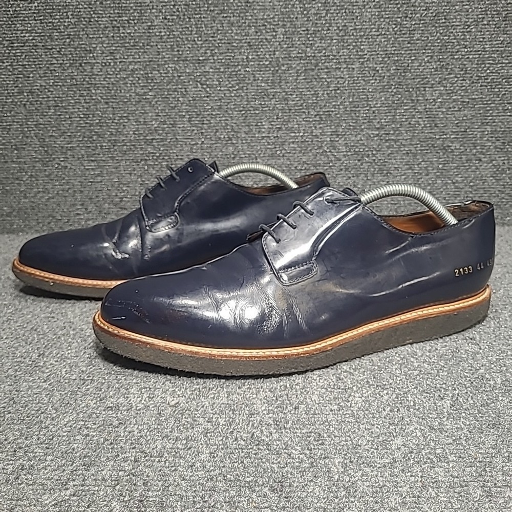 Common Projects Derby Shine Navy Blue Patent Leather EU44 US11